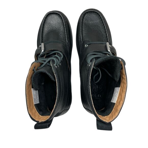 Polo Ralph Lauren Boots Mens 7 Black‎ Leather Ranger Lug Sole Rugged Buckle main image 6